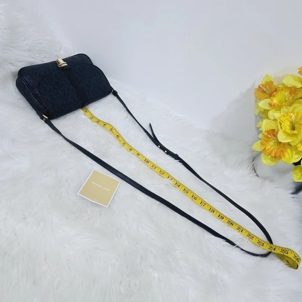 Michael Kors blue Charlton logo crossbody bag
